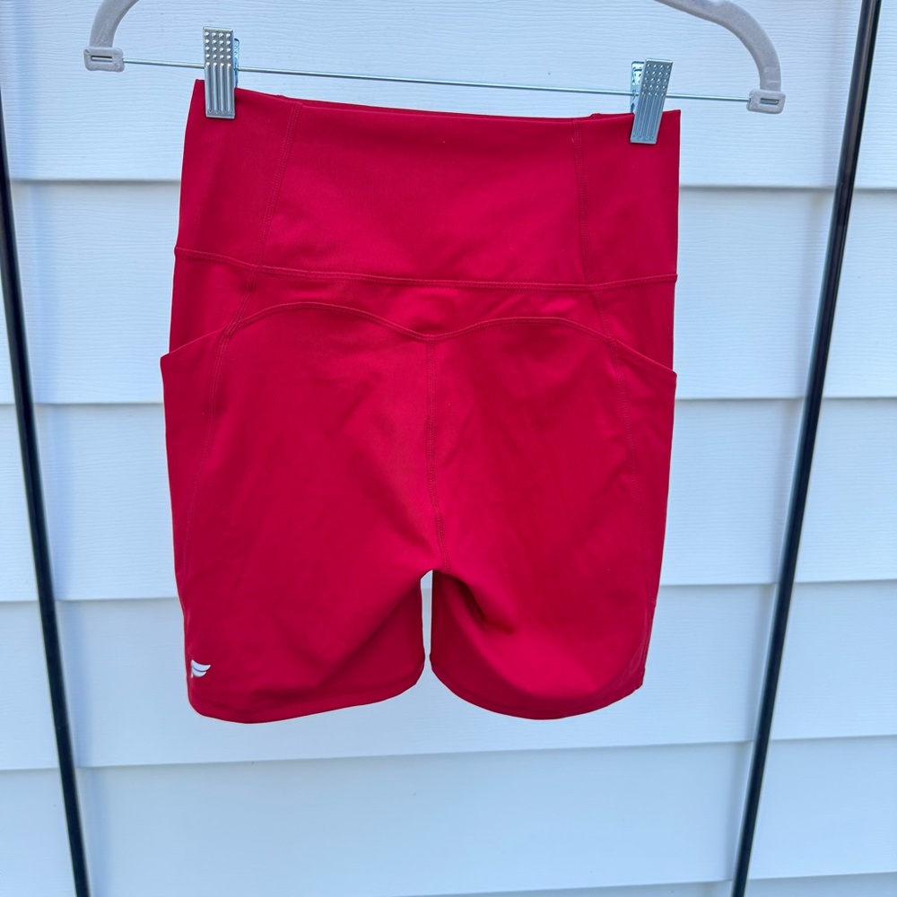 Fabletics Bold Red Athletic Shorts S NWT